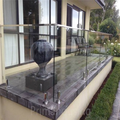 Laminated glass deck railing balcony stainless steel spigot railing design