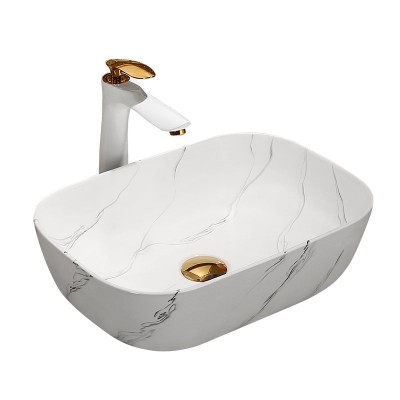 Above counter basin wash basin bathroom ceramic art basin square household